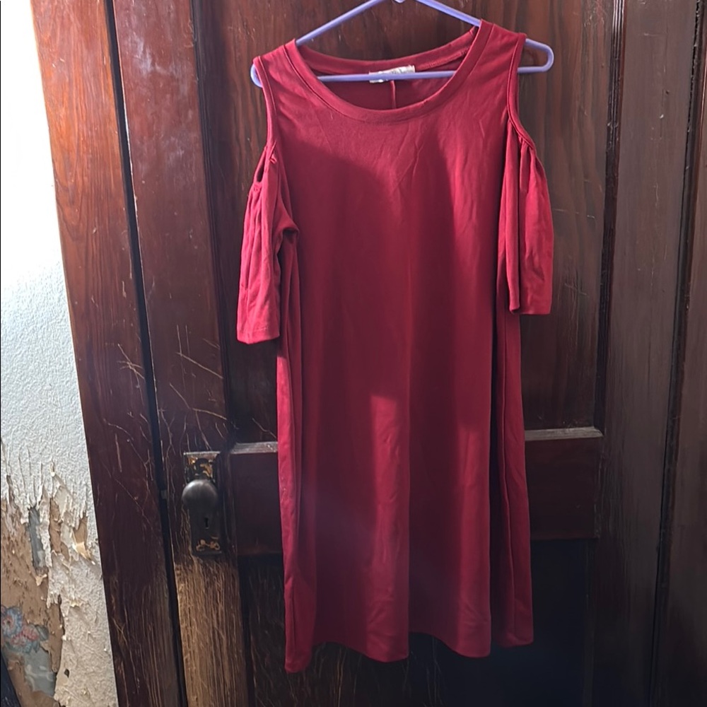 Red Cold Shoulder Dress